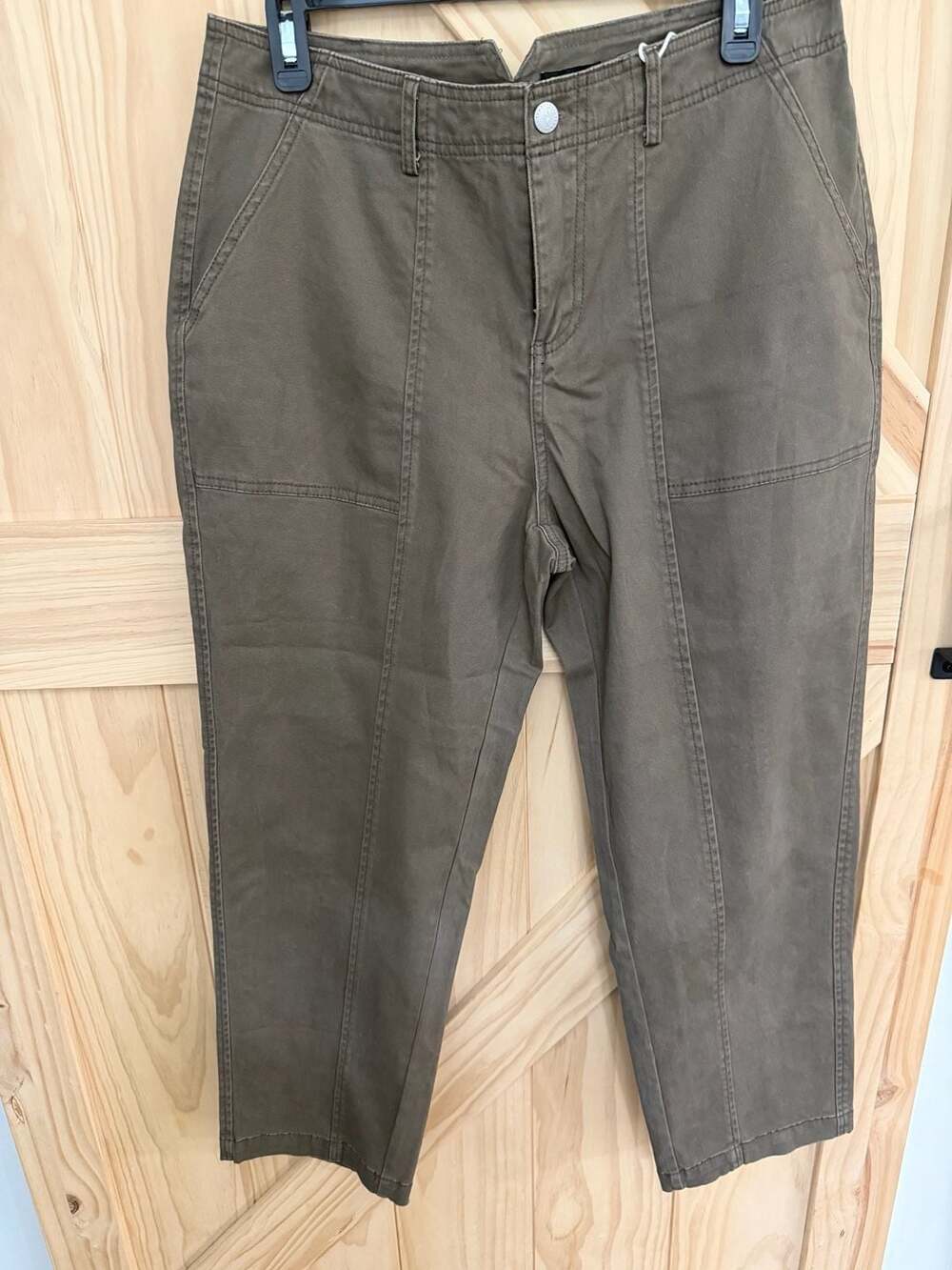 Flamingals brownUtility Pants with Front Seam Detail size large